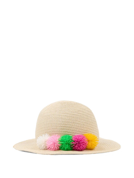  Billieblush Pom-pom Sun Hat - Neutrals 