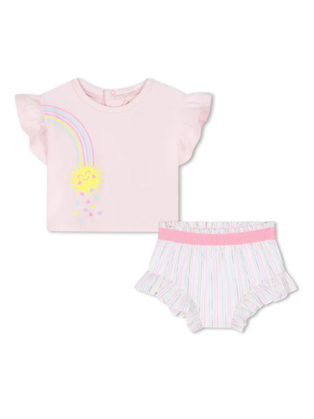  Billieblush Rainbow-print Shorts Set - Pink 