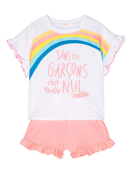 Billieblush Rainbow-print Shorts Set - White 
