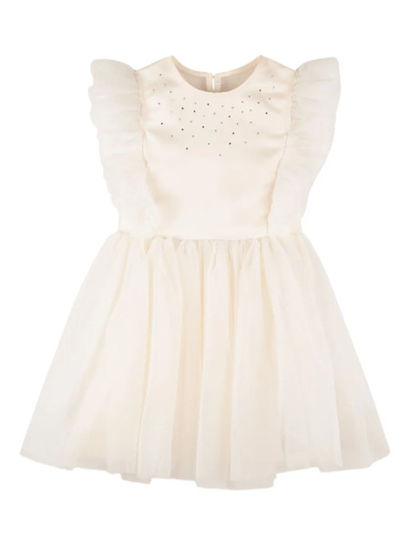  Billieblush Ruffled-sleeve Embellished Dress - Neutrals 