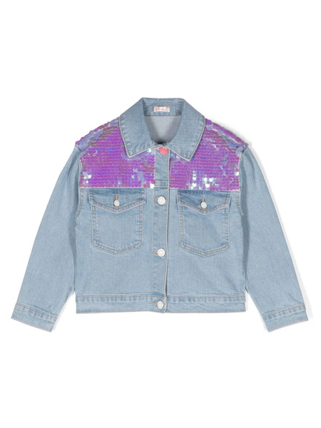  Billieblush Sequin-detailed Denim Jacket - Blue 