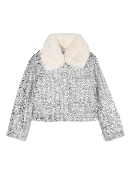  Billieblush Sequin-embellished Cropped Jacket - Silver 