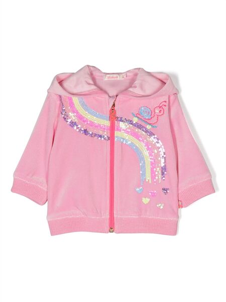  Billieblush Sequin-embellished Rainbow-stripe Hoodie - Pink 