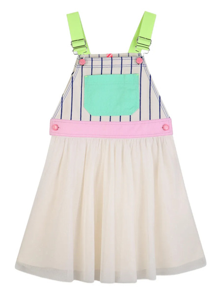  Billieblush Striped-panel Sleeveless Dress - Neutrals 