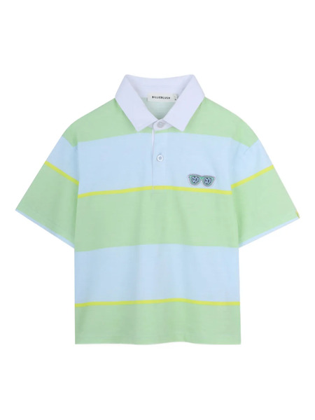  Billieblush Striped Short-sleeved Polo Shirt - Green 
