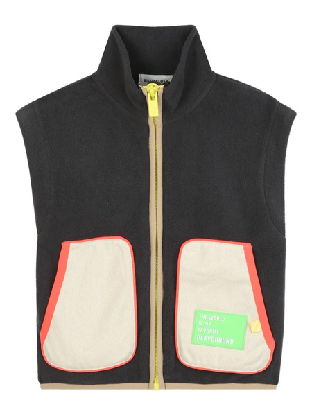  Billieblush Zip-up Sleeveless Fleece Vest - Grey 