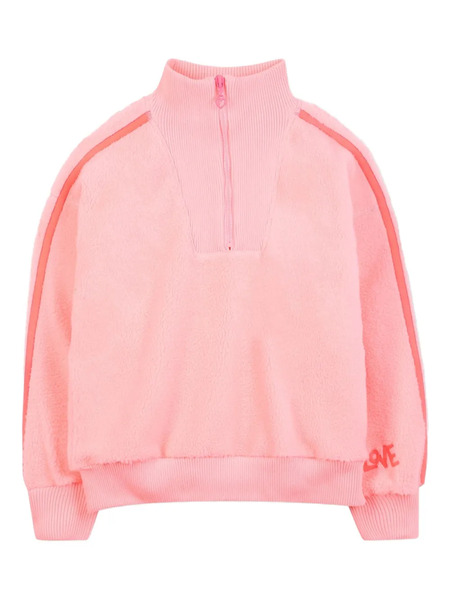  Billieblush Zippered Mock-neck Fleece Sweatshirt - Pink 