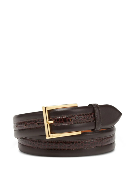  Billionaire Crocodile-embossed Leather Belt - Brown 