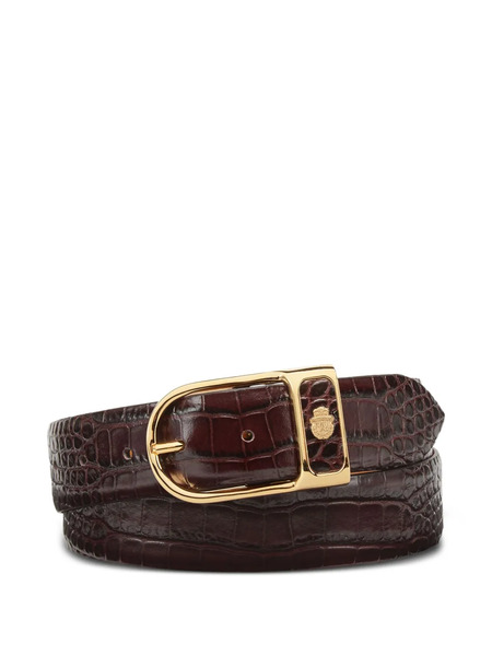  Billionaire Crocodile-embossed Leather Belt - Brown 