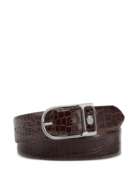  Billionaire Crocodile-embossed Leather Belt - Brown 