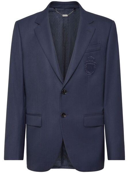  Billionaire Embroidered-logo Blazer - Blue 