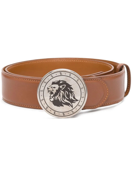  Billionaire Logo-buckle Leather Belt - Brown 