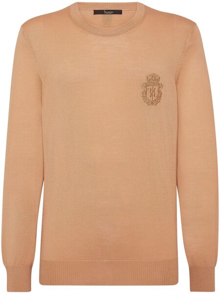  Billionaire Logo-embroidered Wool Jumper - Neutrals 