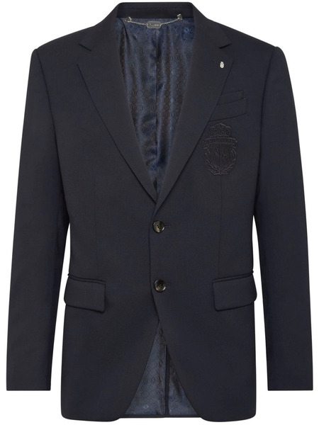  Billionaire Logo-patch Single-breasted Blazer - Blue 