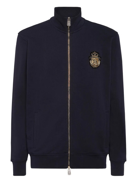  Billionaire Logo-patch Zip-up Sweatshirt - Blue 