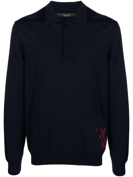  Billionaire Merino-blend Polo Jumper - Blue 