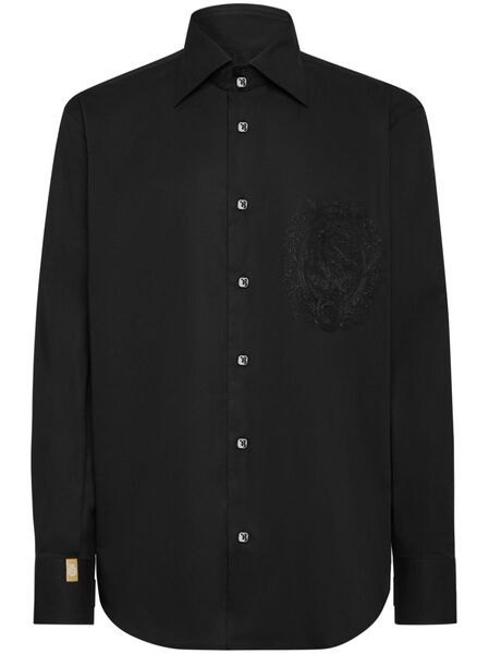  Billionaire Monogram-embroidered Shirt - Black 