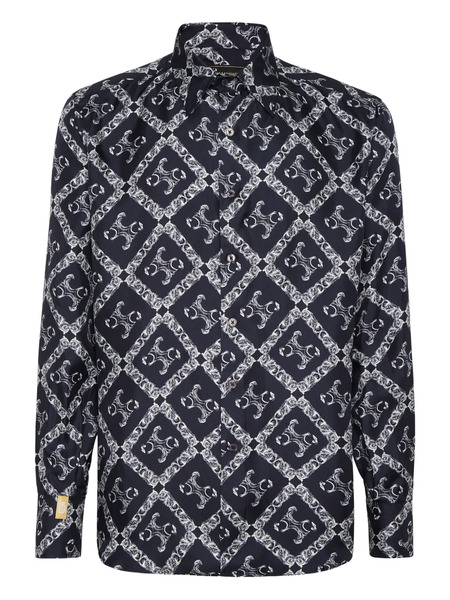  Billionaire Monogram Print Shirt - Blue 