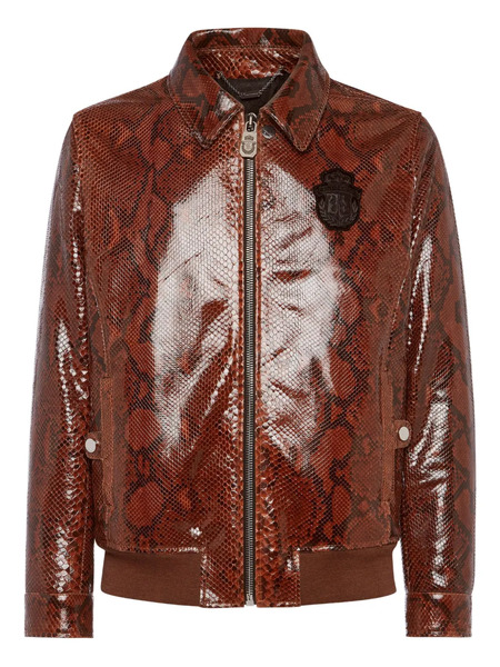  Billionaire Snakeskin-effect Jacket - Brown 