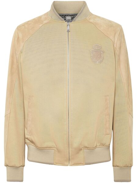  Billionaire Suede Bomber Jacket - Neutrals 