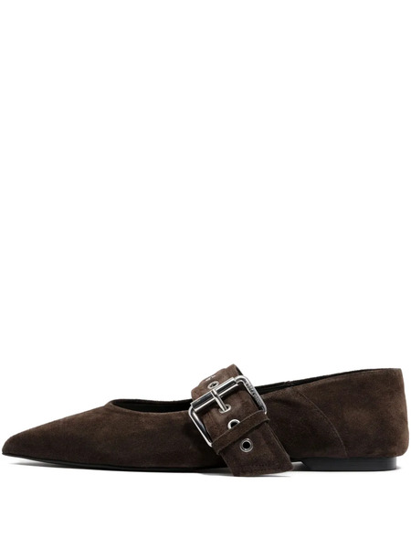  Bimba Y Lola Buckle-strap Pointed Ballet Flats - Brown 