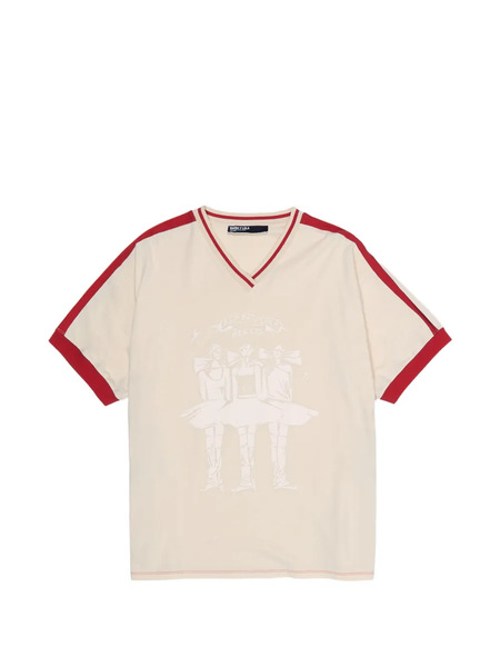  Bimba Y Lola Graphic-print V-neck T-shirt - Neutrals 