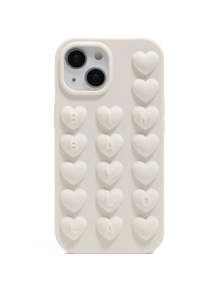  Bimba Y Lola Heart-embossed Iphone 15 Case - White 