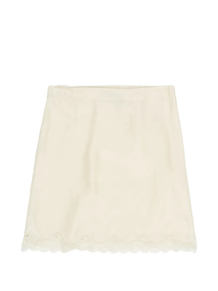  Bimba Y Lola Lace-hem Mini Skirt - Neutrals 