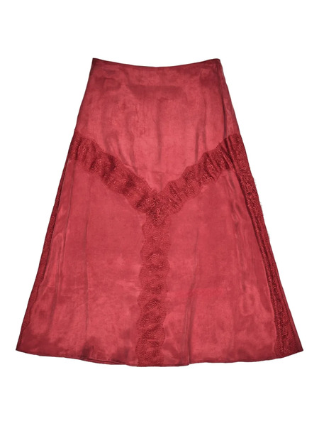  Bimba Y Lola Lace Panel Midi Skirt - Red 