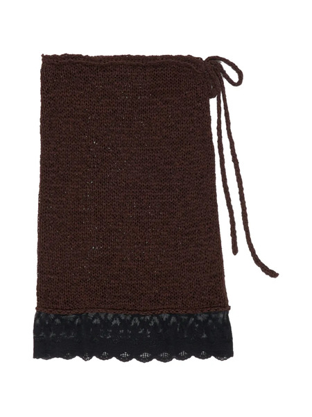  Bimba Y Lola Lace-trim Midi Skirt - Brown 