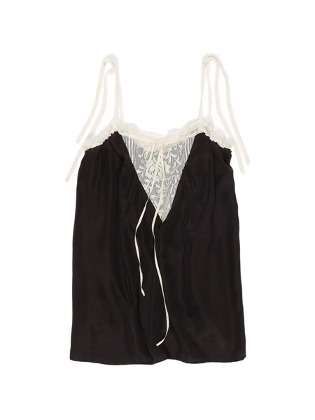  Bimba Y Lola Lace-trim Top - Black 
