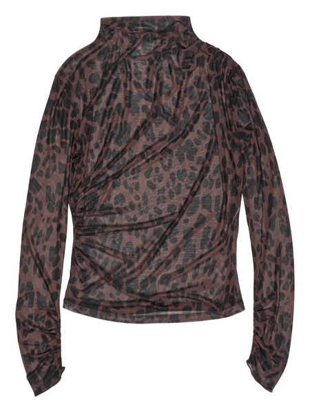  Bimba Y Lola Leopard Long-sleeve Blouse - Brown 