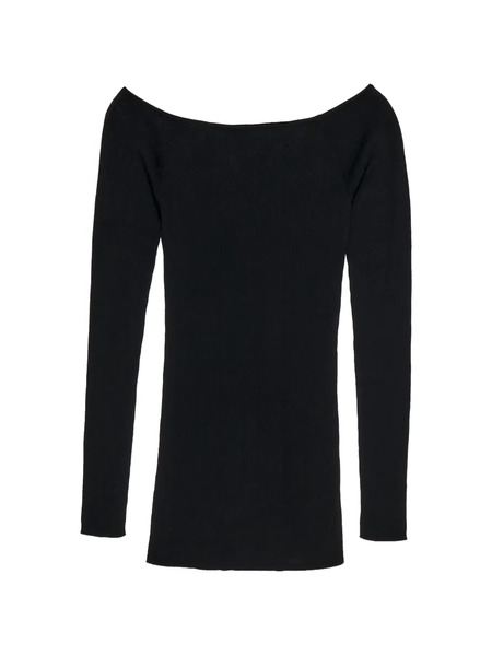  Bimba Y Lola Off-shoulder Ribbed Top - Black 