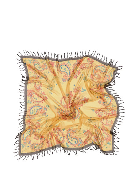  Bimba Y Lola Paisley Fringed Scarf - Yellow 