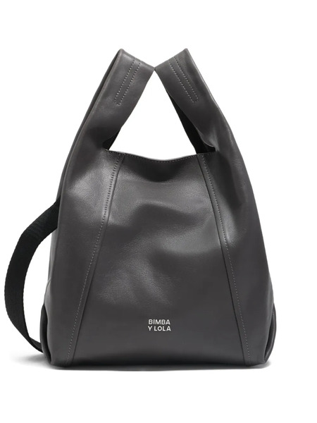  Bimba Y Lola Paper Leather Tote Bag - Grey 