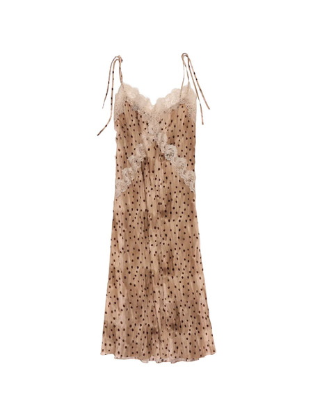  Bimba Y Lola Polka-dot Midi Dress - Neutrals 