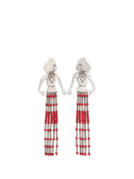  Bimba Y Lola Silhouette Beaded Earrings - Silver 