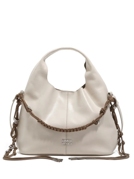  Bimba Y Lola Small Braided Tote Bag - White 