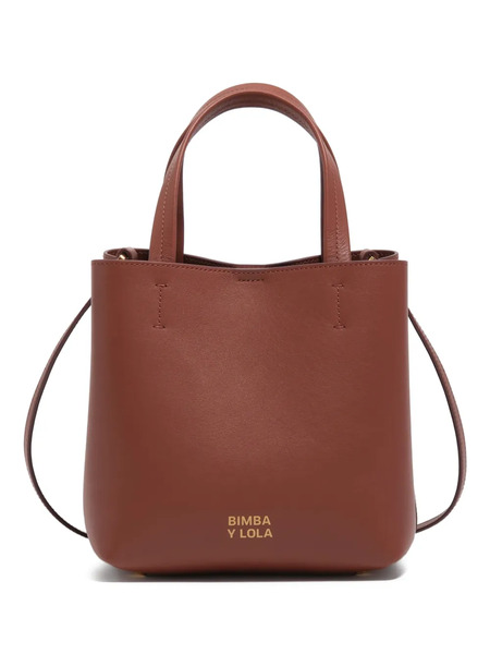  Bimba Y Lola Small Leather Tote Bag - Brown 