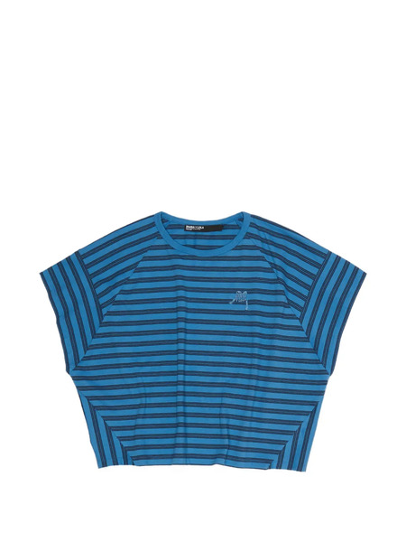  Bimba Y Lola Striped Embroidered T-shirt - Blue 