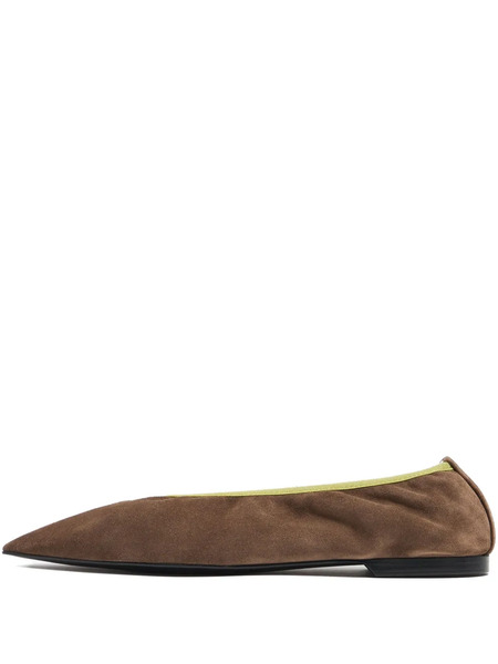  Bimba Y Lola Suede Pointed-toe Flat Pumps - Brown 