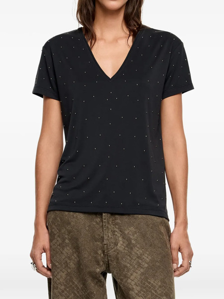  Bimba Y Lola V-neck Embellished Top - Black 