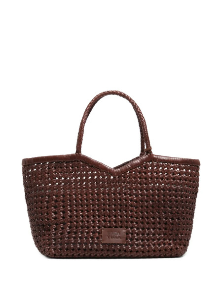  Bimba Y Lola Woven Plaited Leather Tote Bag - Brown 