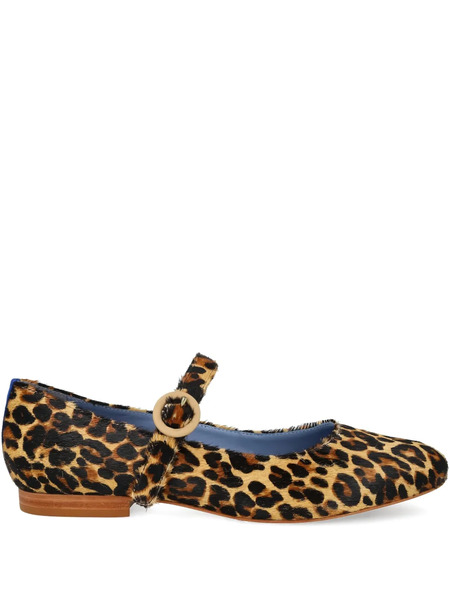  Bird&co Leopard-print Buckle Flats - Brown 