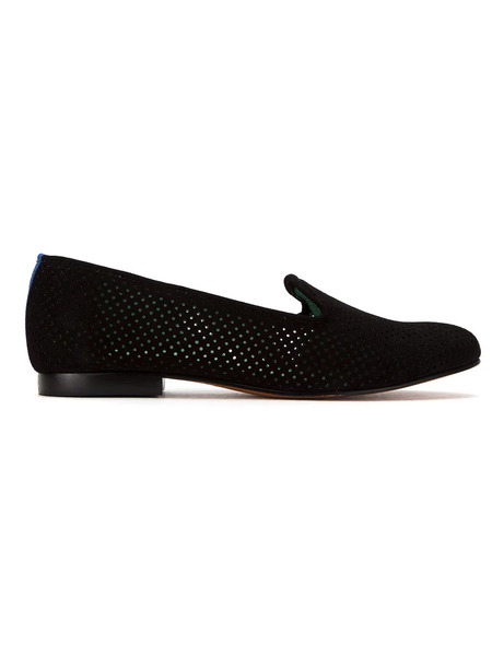  Bird&co Perforated Suede Loafers - Black 