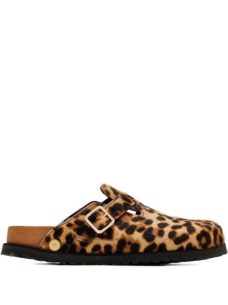  Birkenstock 1774 Boston Leopard-pattern Sandals - Brown 