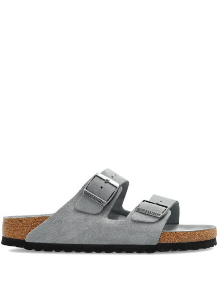  Birkenstock Double-buckle Suede Flat Sandals - Grey 