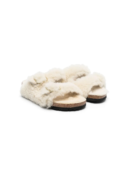  Birkenstock Kids Arizona Shearling Sandals - Neutrals 