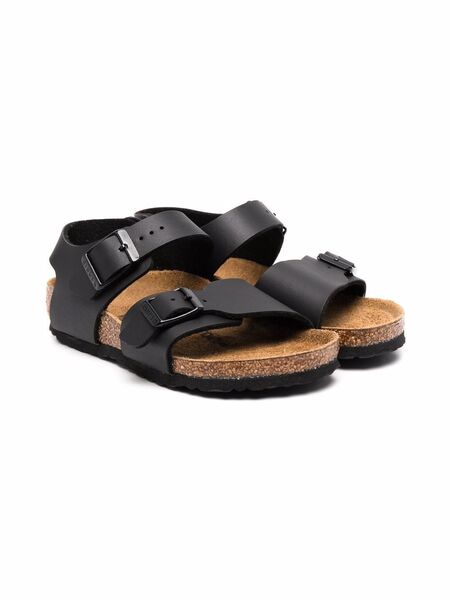  Birkenstock Kids Multi-strap Leather Sandals - Black 