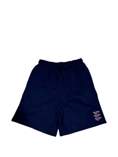  Bisous Skateboards Drawstring Embroidered Shorts - Blue 